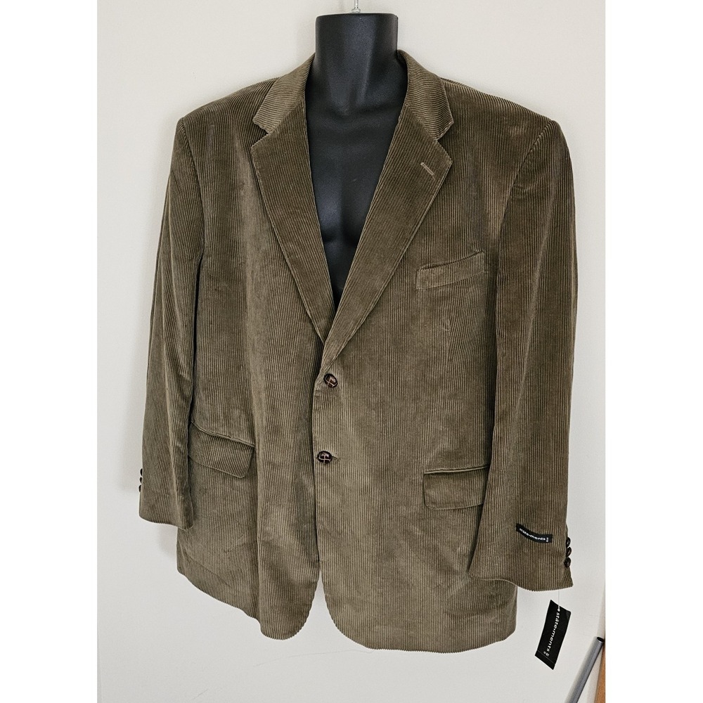 Statements Khaki Brown Corduroy Blazer Sport Coat Two Button Jacket 48R NEW‎